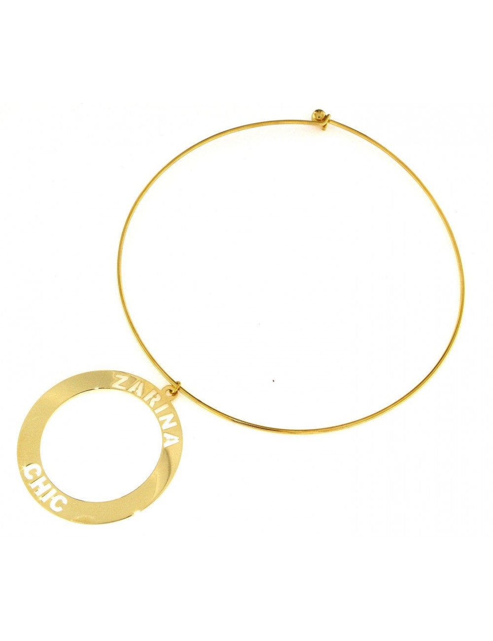 Collana rigida Linea Zarina Chic in ottone con ciondolo grande Collana rigida Linea Zarina Chic in ottone con ciondolo grande