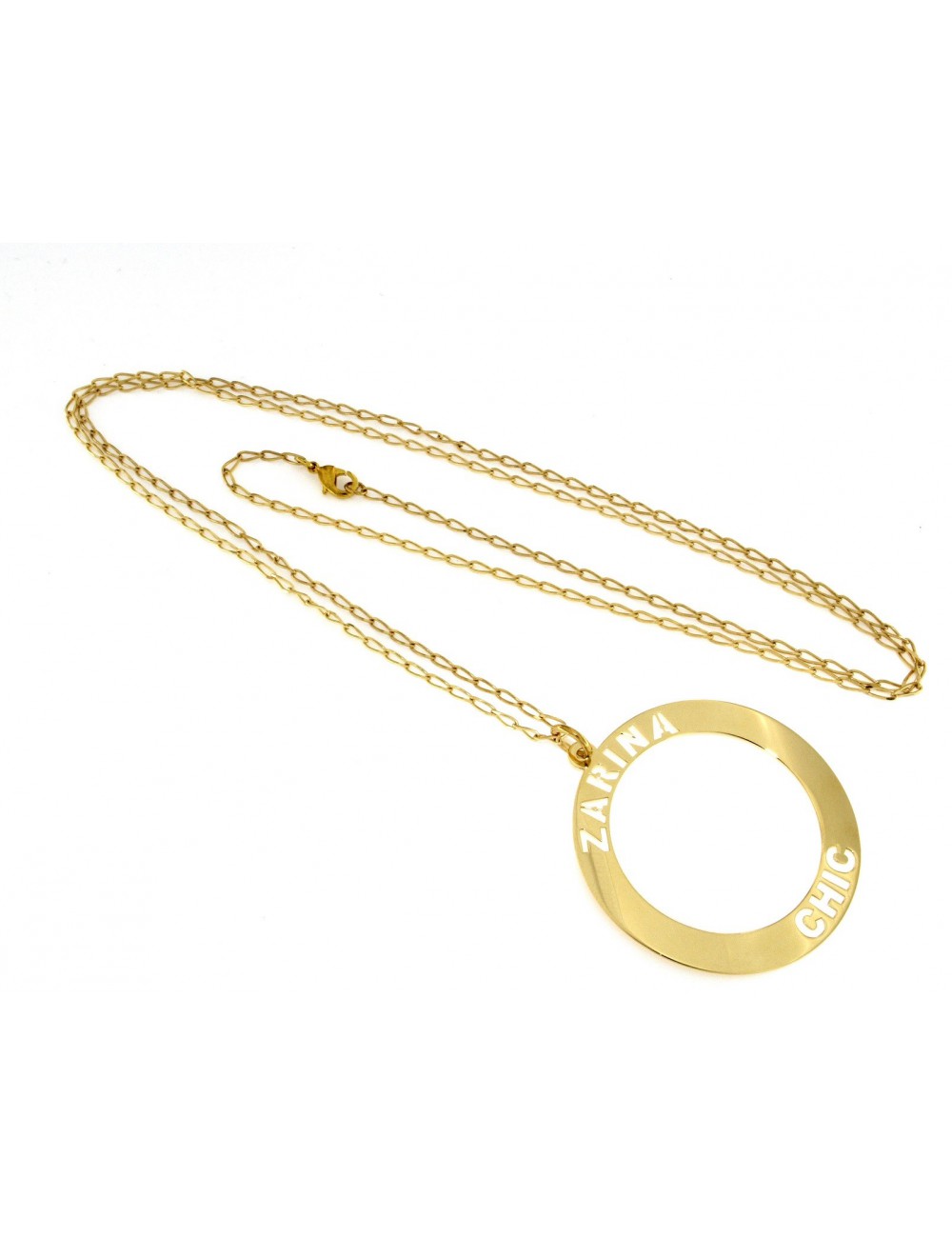 Collana lunga Linea Zarina Chic in ottone con ciondolo grande Collana lunga Linea Zarina Chic in ottone con ciondolo grande