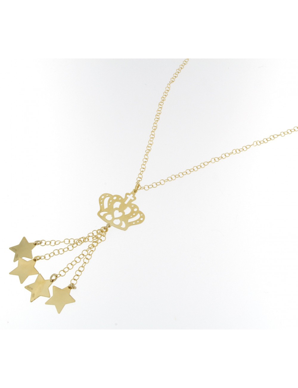 Collana lunga Linea Queen con corona e stelle