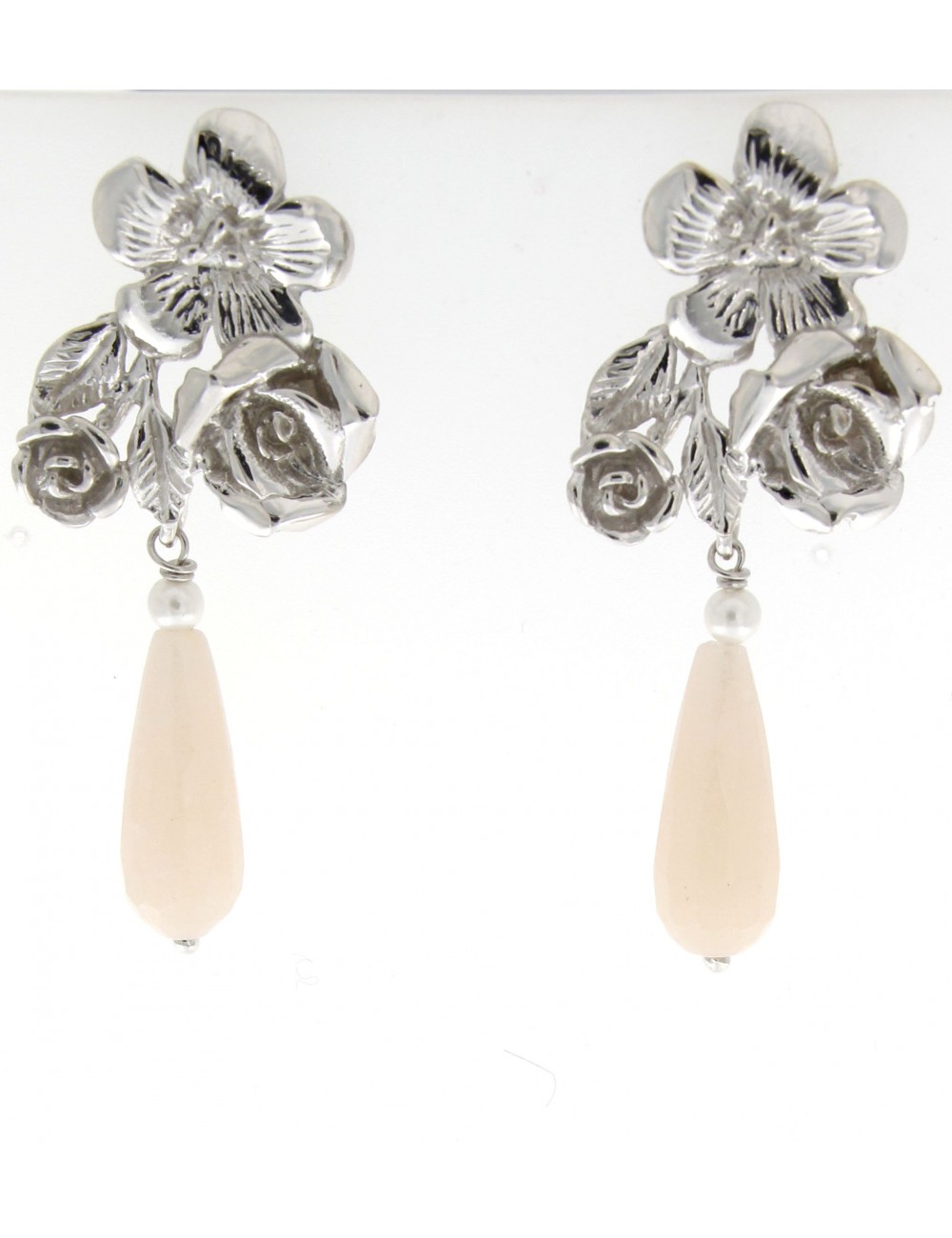 orecchini Linea I Fiori in argento 925 con quarzo rosa orecchini Linea I Fiori in argento 925 con quarzo rosa