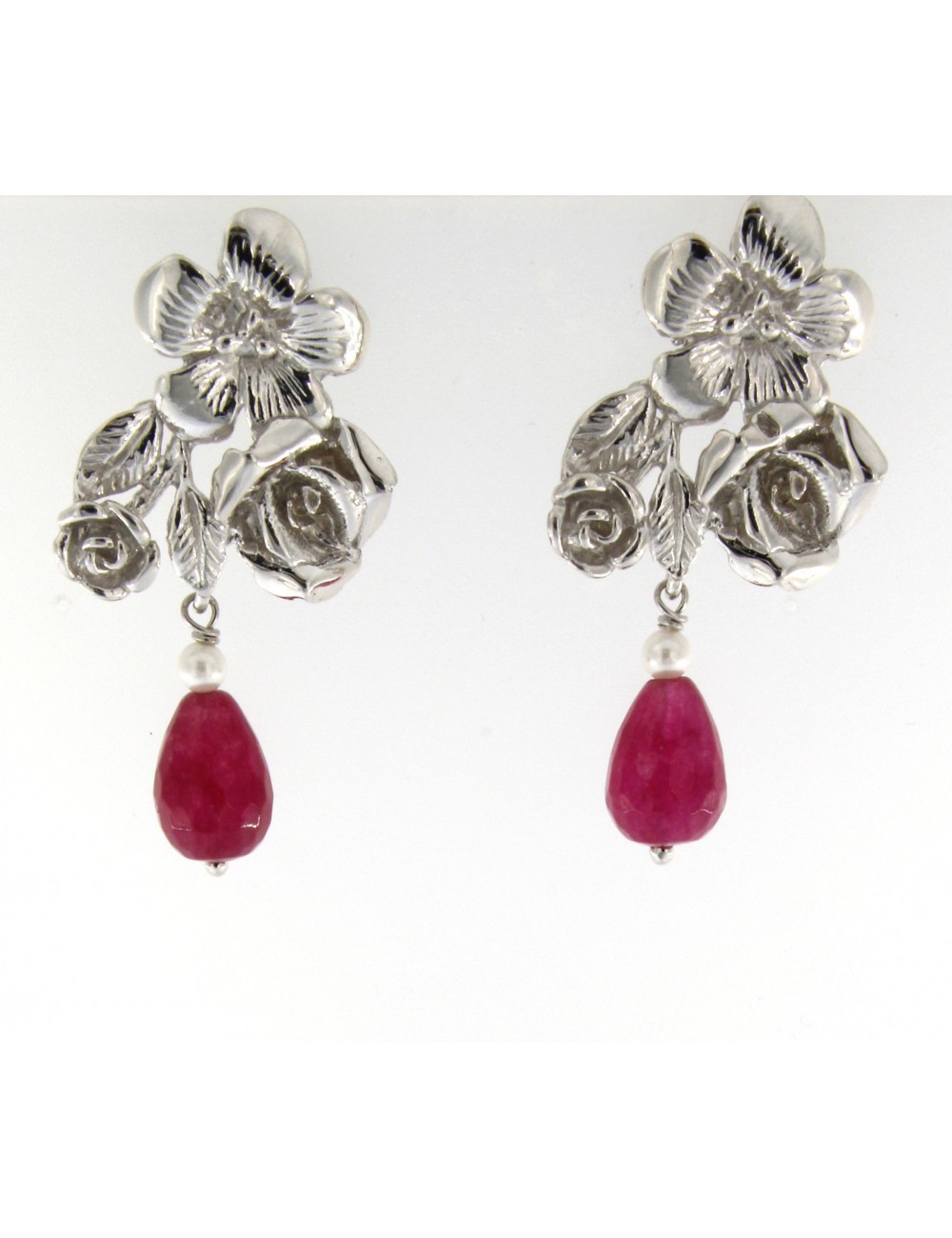 orecchini Linea I Fiori in argento 925 con agata fragola orecchini Linea I Fiori in argento 925 con agata fragola